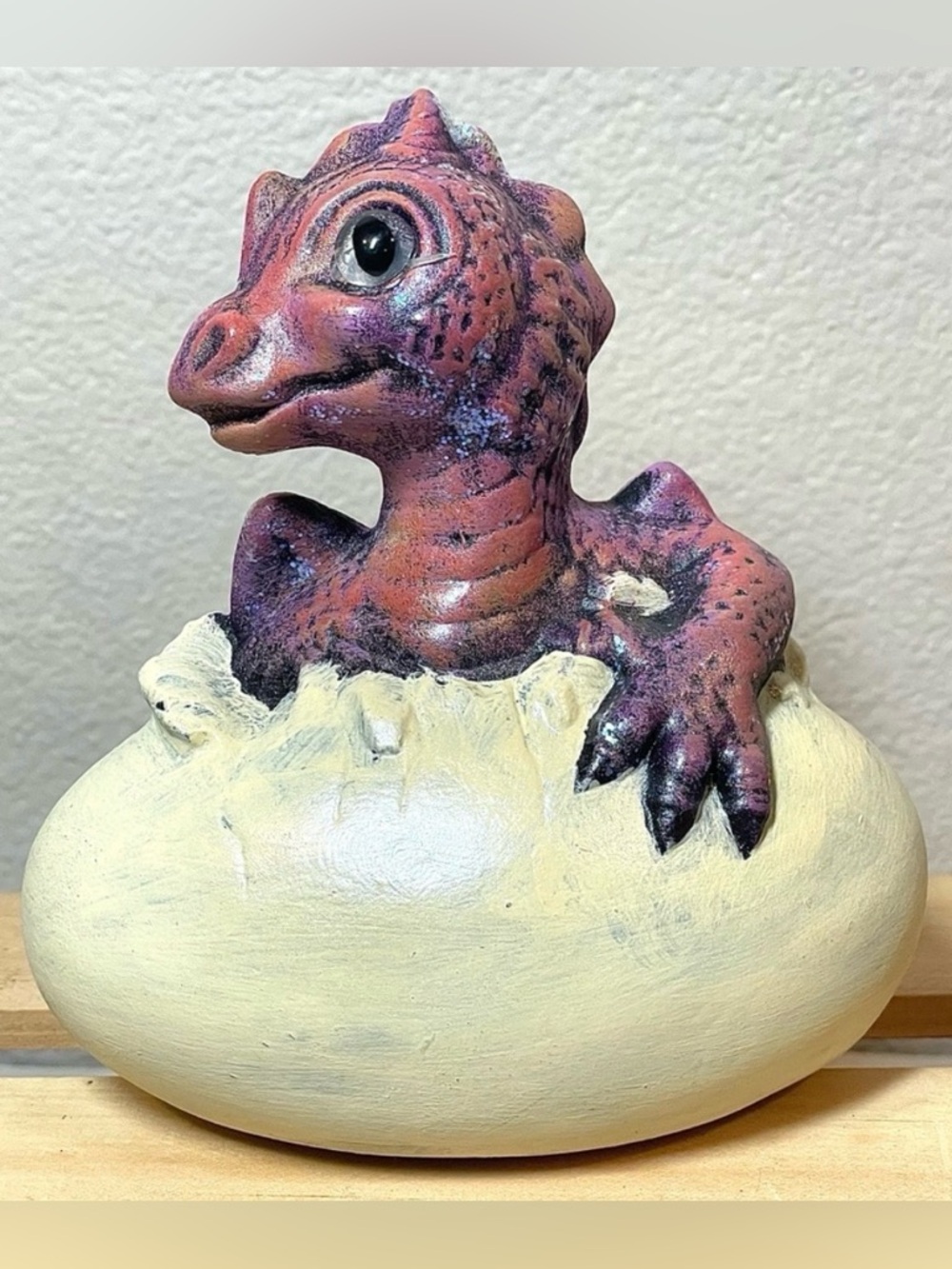 Hand-Painted Purple Dragon Hatchling Figurine | Artist Signed 1998 | EUC